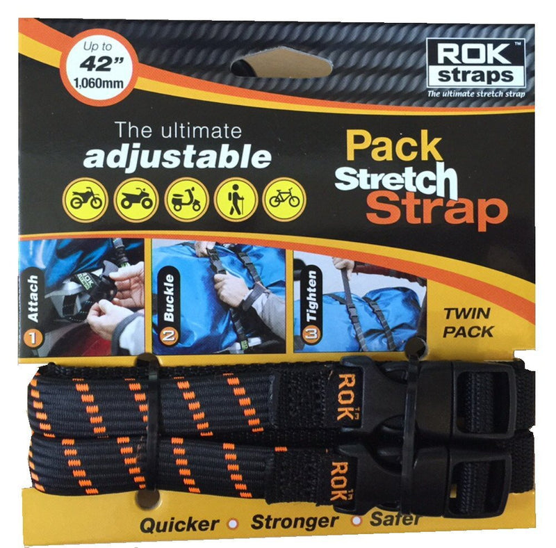 ROK Straps ROK-10306 Black/Orange 12" - 42" Pack Adjustable Stretch Strap 1 - NewNest Australia