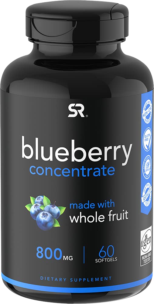 Whole Fruit Blueberry Concentrate Made from Organic Blueberries ~ Non-GMO & Gluten Free (60 Liquid Softgels) - NewNest Australia