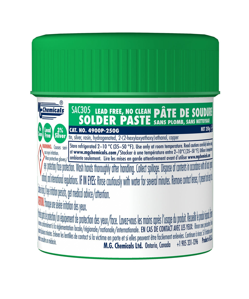 MG Chemicals 4900P-250G SAC305, Lead Free No Clean Solder Paste, 9 oz Jar - NewNest Australia