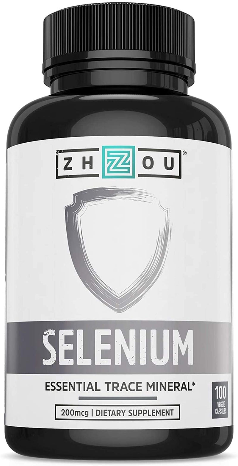Zhou Selenium 200mcg | for Thyroid, Prostate and Heart Health | Essential Trace Mineral with Superior Absorption | No Yeast | 100 Veg Caps - NewNest Australia