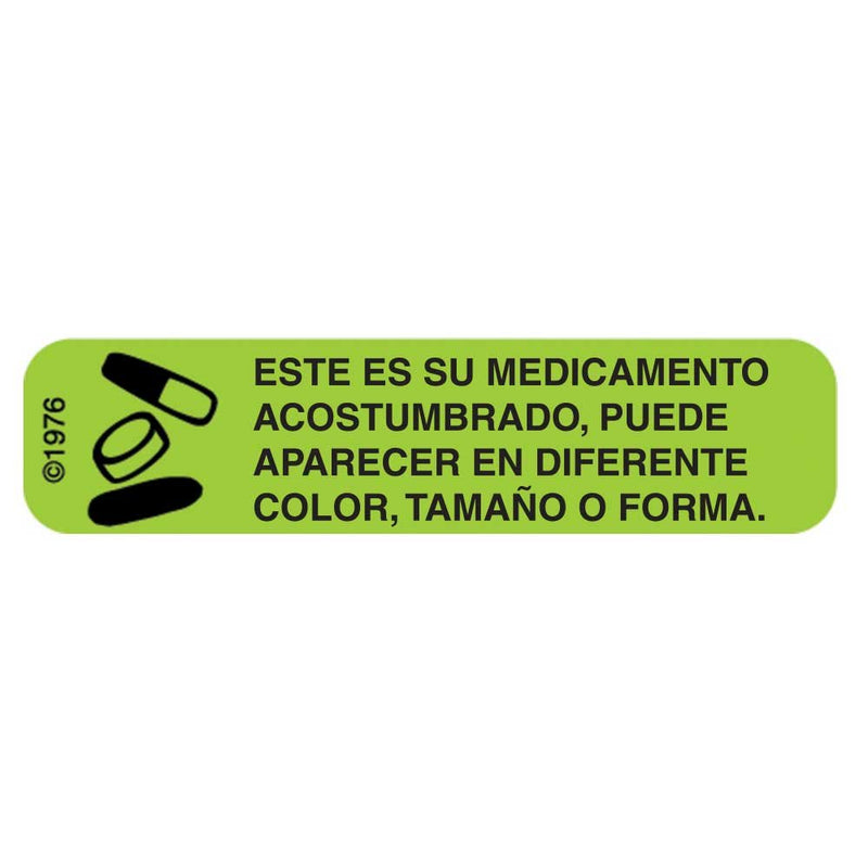 PHARMEX HG-61 Permanent Paper Label,"ESTE ES SU MEDICAMENTO", 1 9/16" x 3/8", Green (500 per Roll, 2 Rolls per Box) - NewNest Australia