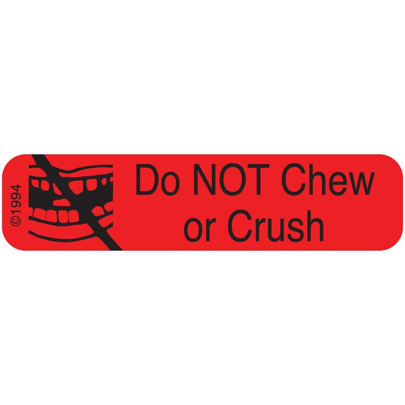 PHARMEX 1-675 Permanent Paper Label,"DO NOT CHEW OR", 1 9/16" x 3/8", Red (500 per Roll, 2 Rolls per Box) - NewNest Australia