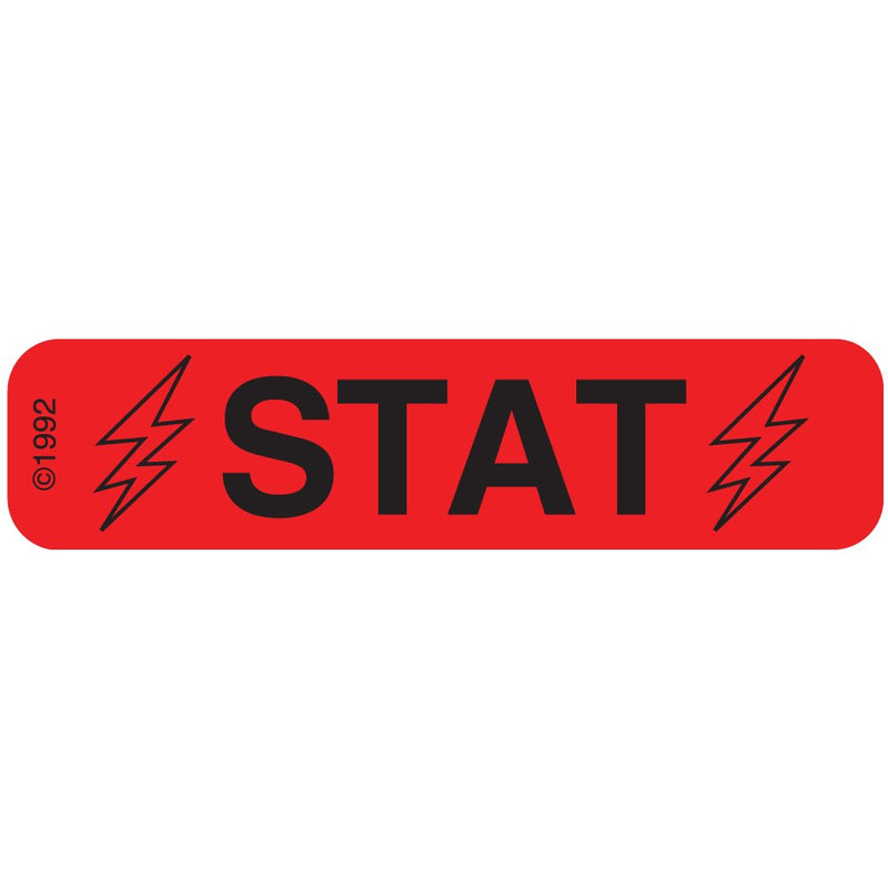 PHARMEX 1-375 Permanent Paper Label,"STAT", 1 9/16" x 3/8", Red (500 per Roll, 2 Rolls per Box) - NewNest Australia