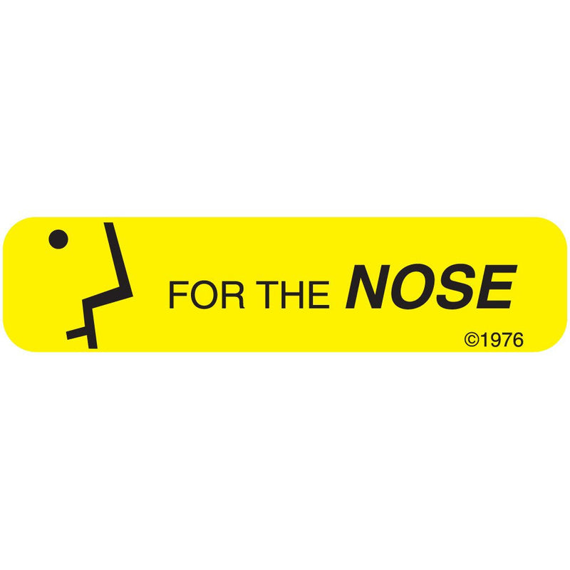 PHARMEX 1-25G Permanent Paper Label,"for The Nose", 1 9/16" x 3/8", Yellow (500 per Roll, 2 Rolls per Box) - NewNest Australia