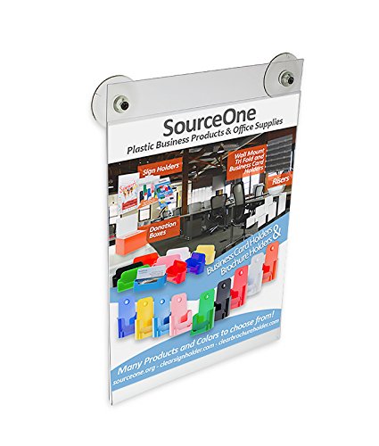 Source One 4 x 6 Inches Sign Holder Glass Window Mount with 2 Suction Cups (S1-46glass) - NewNest Australia