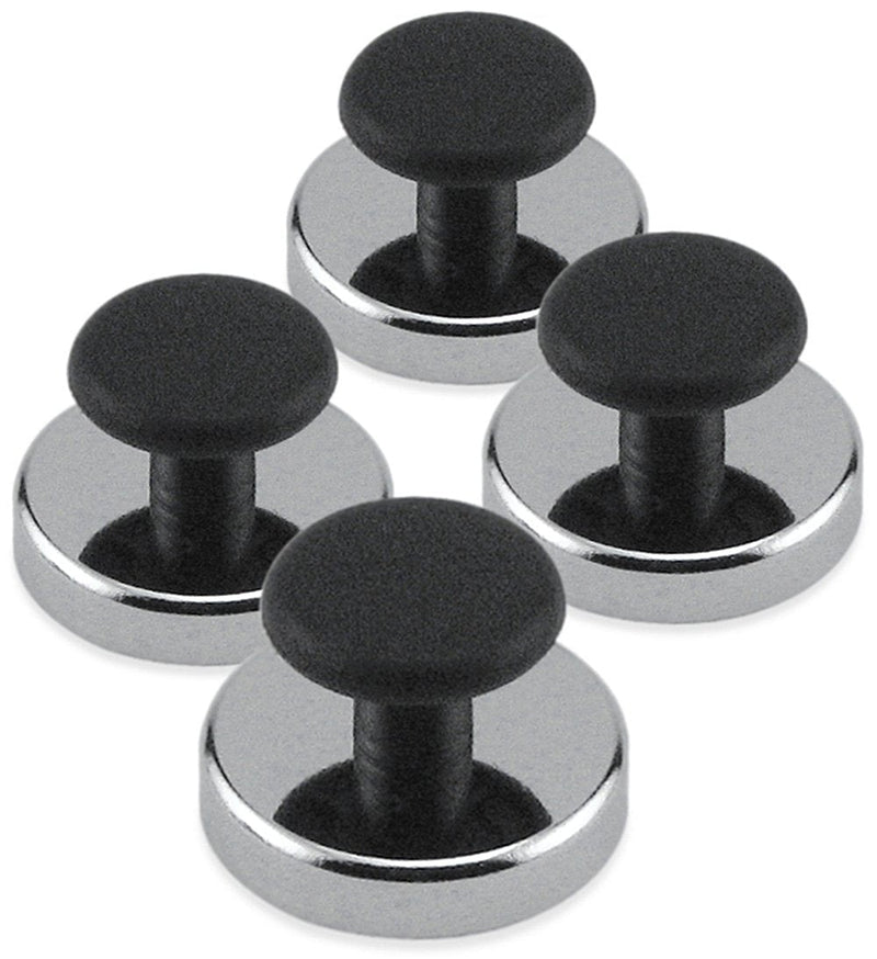 Master Magnetics Round Base Magnet Fastener with Knob,Chrome,1.43" Diameter, 0.98" Total Height with 1" Diameter Knob/16 Pounds,(Box of 4), HMKR-45X4 - NewNest Australia