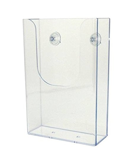 Source One Trifold 4 Inch Wide Brochure Holder Glass Mount with Suction Cups (S1-trisuc) 1 Pack - NewNest Australia