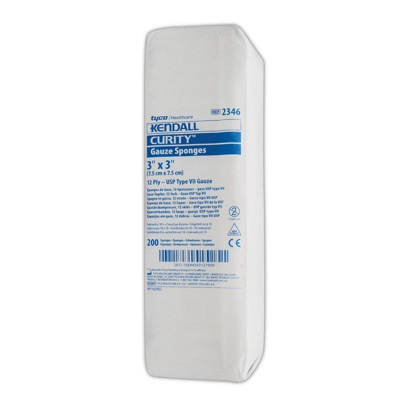 Curity 2346 Gauze Sponges 3 x 3 12 ply - Bag of 200 by Kendall - NewNest Australia