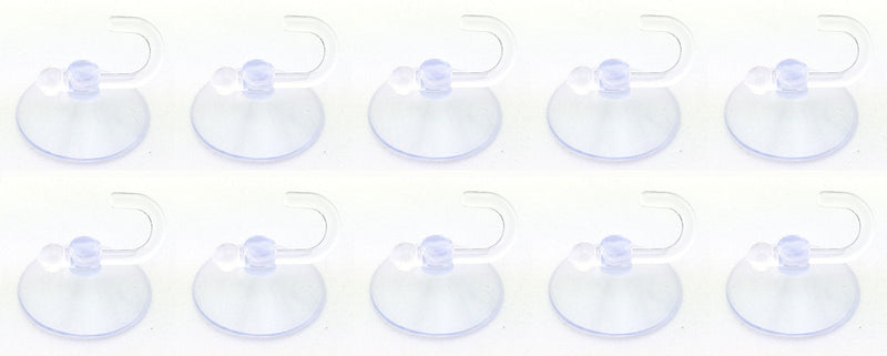 NewNest Australia - Swivel Hooks Clear Plastic Suction Cups - 30 mm, Set of 10,Clear, For Glass Windows, Windshield, Tile, Kitchen, Bathroom Mirror, Shower Wall, Terrarium, Car Window, Office, Hangers, Kitchen, Office, D 