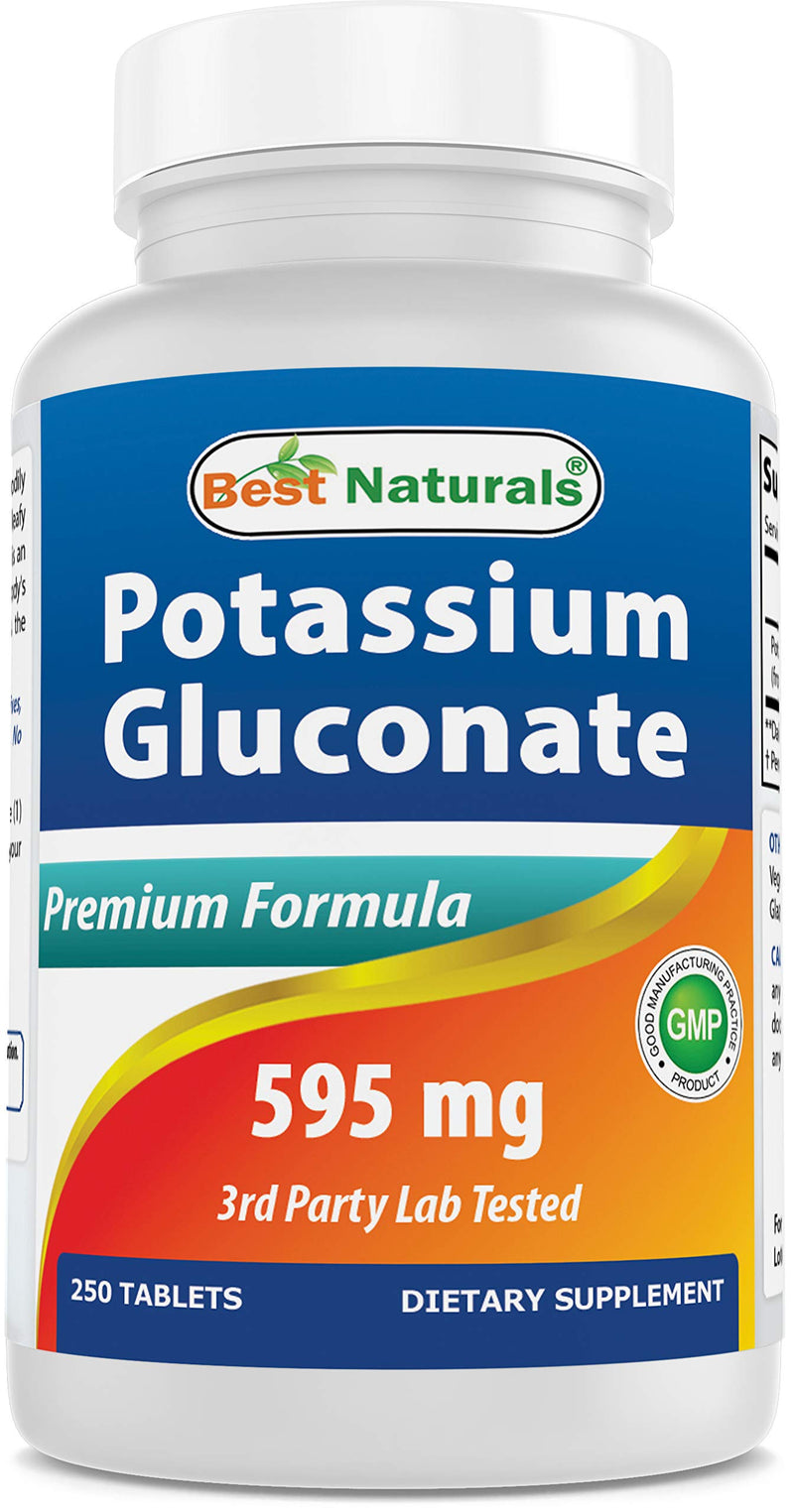 Best Naturals Potassium Gluconate Supplement 595 Mg Tablet, 250Count 250 Count (Pack of 1) - NewNest Australia