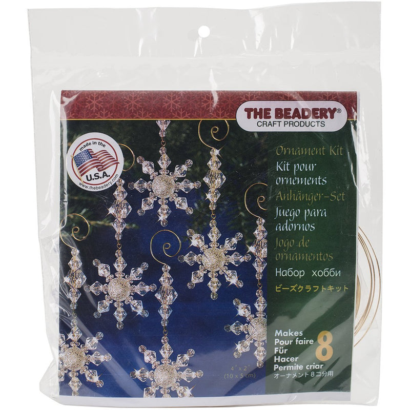 NewNest Australia - Beadery Holiday Beaded Ornament Kit, Snow Crystal Danglers, 4" by 2" Makes 8 