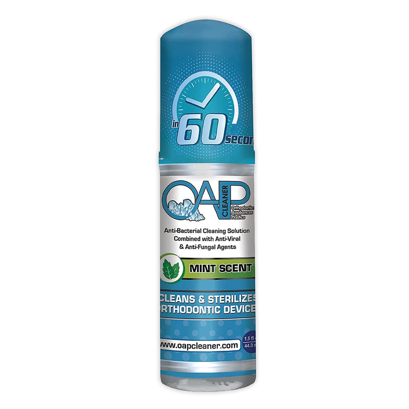 Foam Retainer Cleaner, Aligner, Invisalign, Denture, and Mouth Guard Cleaner | Orthodontic 60 Seconds Cleanser by OAP Cleaner | Paraben, Sulfate and Triclosan Free | 44.3 mL Bottle 1.5 Fl Oz (Pack of 1) - NewNest Australia