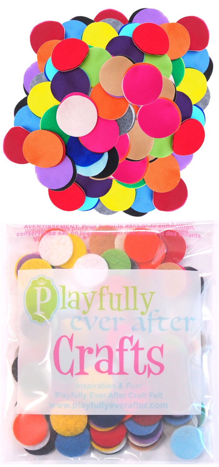Playfully Ever After Mixed Color Assortment of Craft Felt Circles (1 Inch - 100pc) 1 Inch - 100pc - NewNest Australia