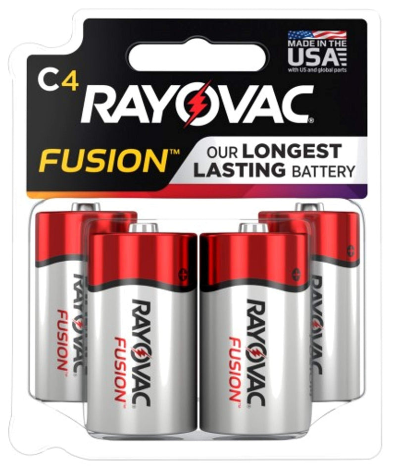 Rayovac Fusion C Batteries, Premium Alkaline C Cell Batteries (4 Battery Count) 4 Count (Pack of 1) - NewNest Australia