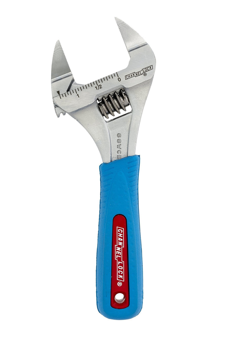 Channellock 6SWCB Slim Jaw 6-Inch WideAzz Adjustable Wrench | 1.34-Inch Jaw Capacity | Precise Design Grips in Tight Spaces | Measurement Scales for Easy Sizing of Diameters | CODE BLUE Comfort Grip - NewNest Australia