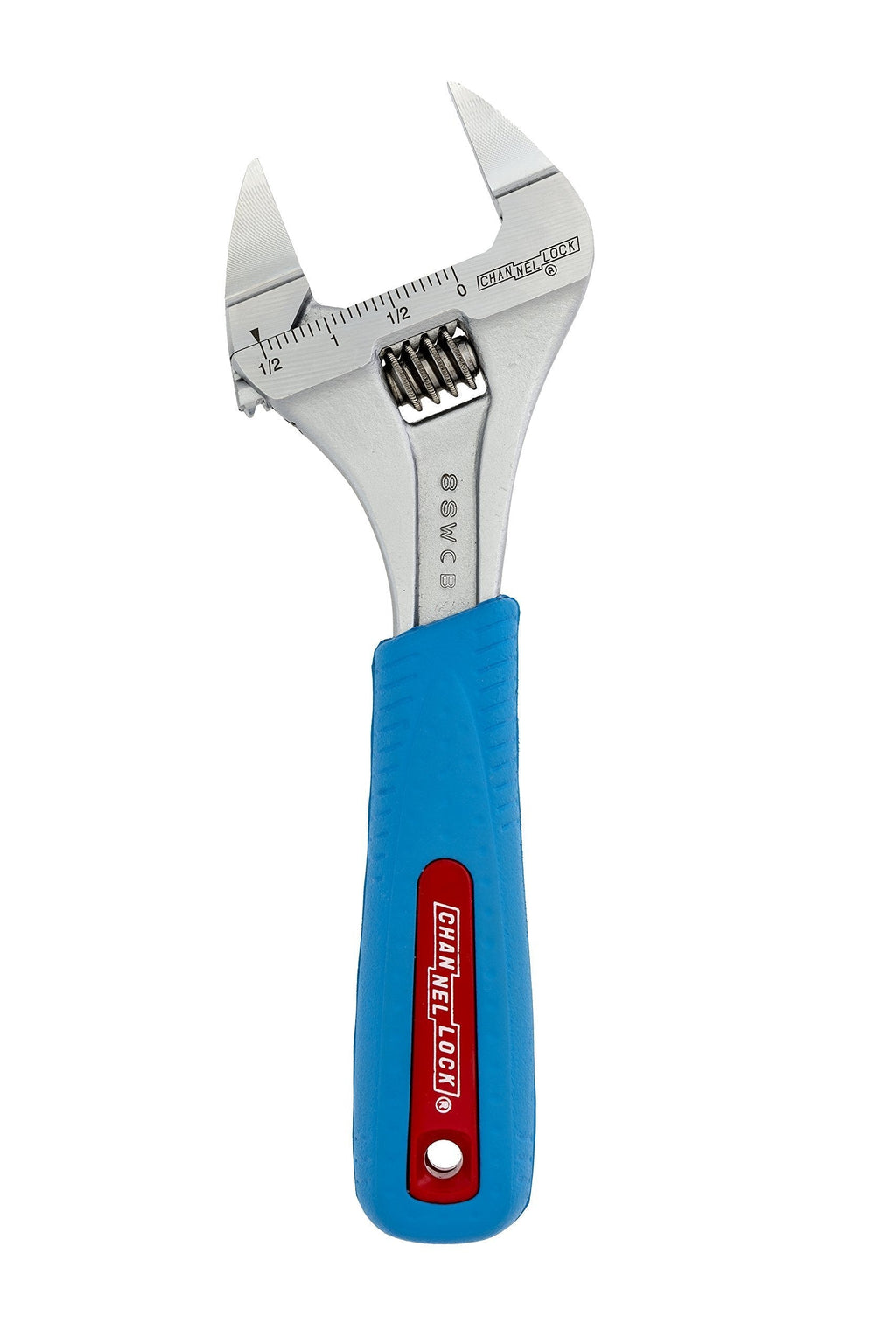 Channellock 8SWCB Slim Jaw 8-Inch WideAzz Adjustable Wrench | 1.5-Inch Jaw Capacity | Precise Design Grips in Tight Spaces | Measurement Scales for Easy Sizing of Diameters | CODE BLUE Comfort Grip - NewNest Australia