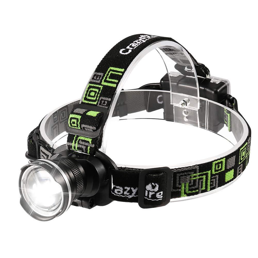 CrazyFire LED Headlamp, Super Bright Headlamp Headlight Flashlight, 3 Modes Zoomable Headlamps for Runing,Hiking,Camping,Fishing,Hunting(Black) Black - NewNest Australia