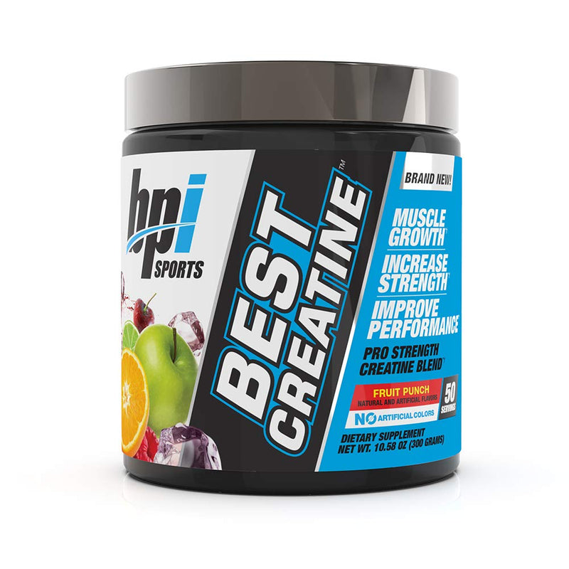 BPI Sports Best Creatine – Creatine Monohydrate, Himalayan Salt – Strength, Pump, Endurance, Muscle Growth, Muscle Definition – No Bloat – Fruit Punch – 50 servings – 10.58 oz. 10.58 Ounce (Pack of 1) - NewNest Australia
