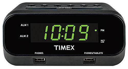 NewNest Australia - Timex T129B RediSet Dual Alarm Clock with Dual USB Charging and Extreme Battery Backup - Black 