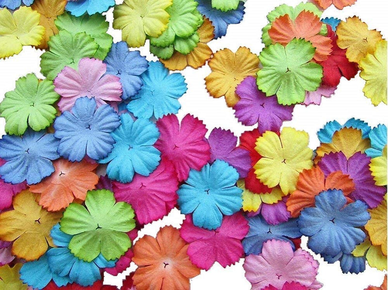 100 pcs Patch Flowers 29x29mm Mulberry Paper Flower scrapbooking wedding doll house supplies card Mini Paper Flowers - NewNest Australia