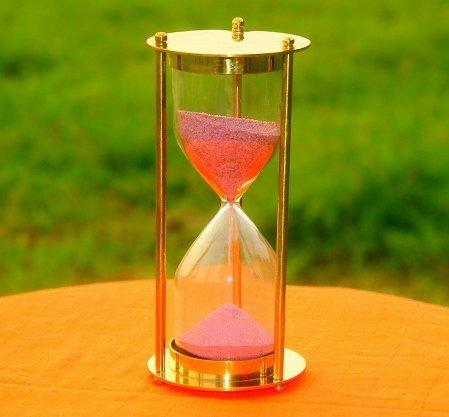 NewNest Australia - Maritime Collectible Pink Sand Timer Hourglass Sand Clock Shiny Brass Finish 