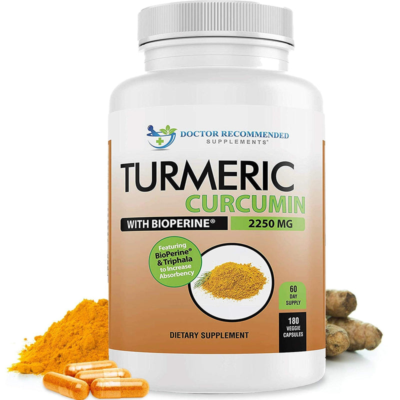Turmeric Curcumin - 2250mg/d - Veggie Caps - 95% Curcuminoids with Black Pepper Extract (Bioperine) - 750mg Capsules - 100% Organic - Most Powerful Turmeric Supplement with Triphala (180 Count) 180 Count (Pack of 1) - NewNest Australia