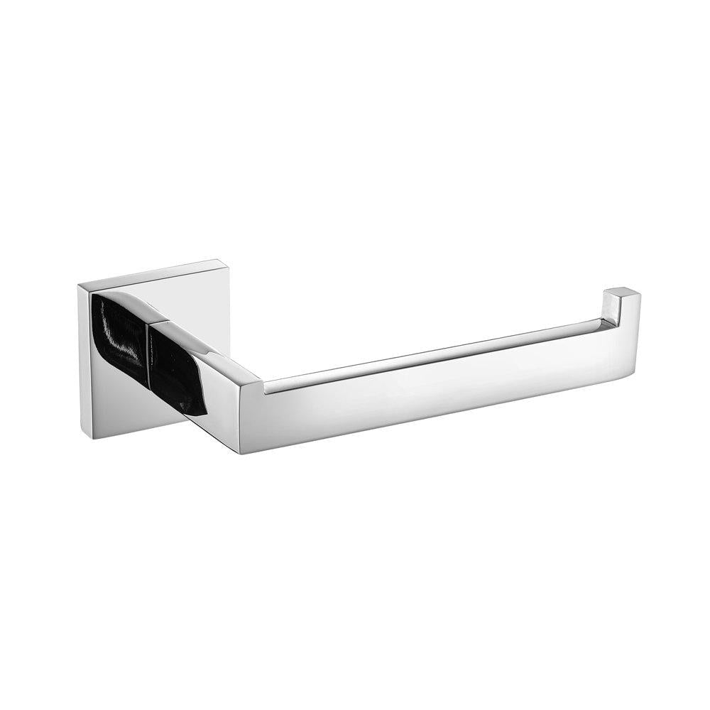 Leyden Chrome Toilet Paper Holder, Bathroom Polished Modern Tissue Roll Holder, Silver Square Wall Mounted Roller Paper Storage - NewNest Australia