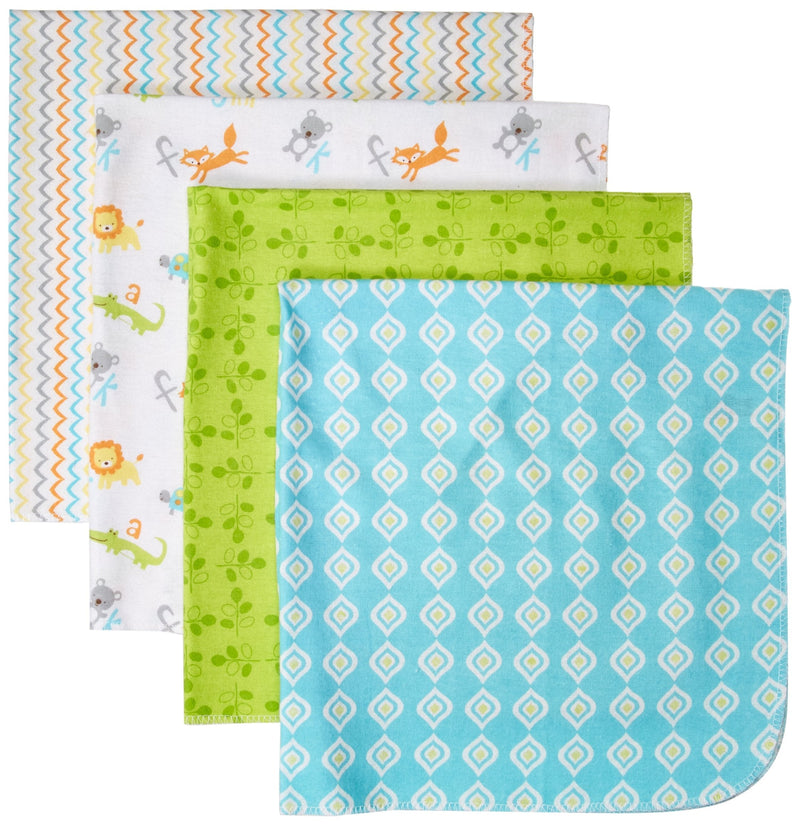 Luvable Friends Unisex Baby Cotton Flannel Receiving Blankets, Abc, One Size Abc 4-pack - NewNest Australia