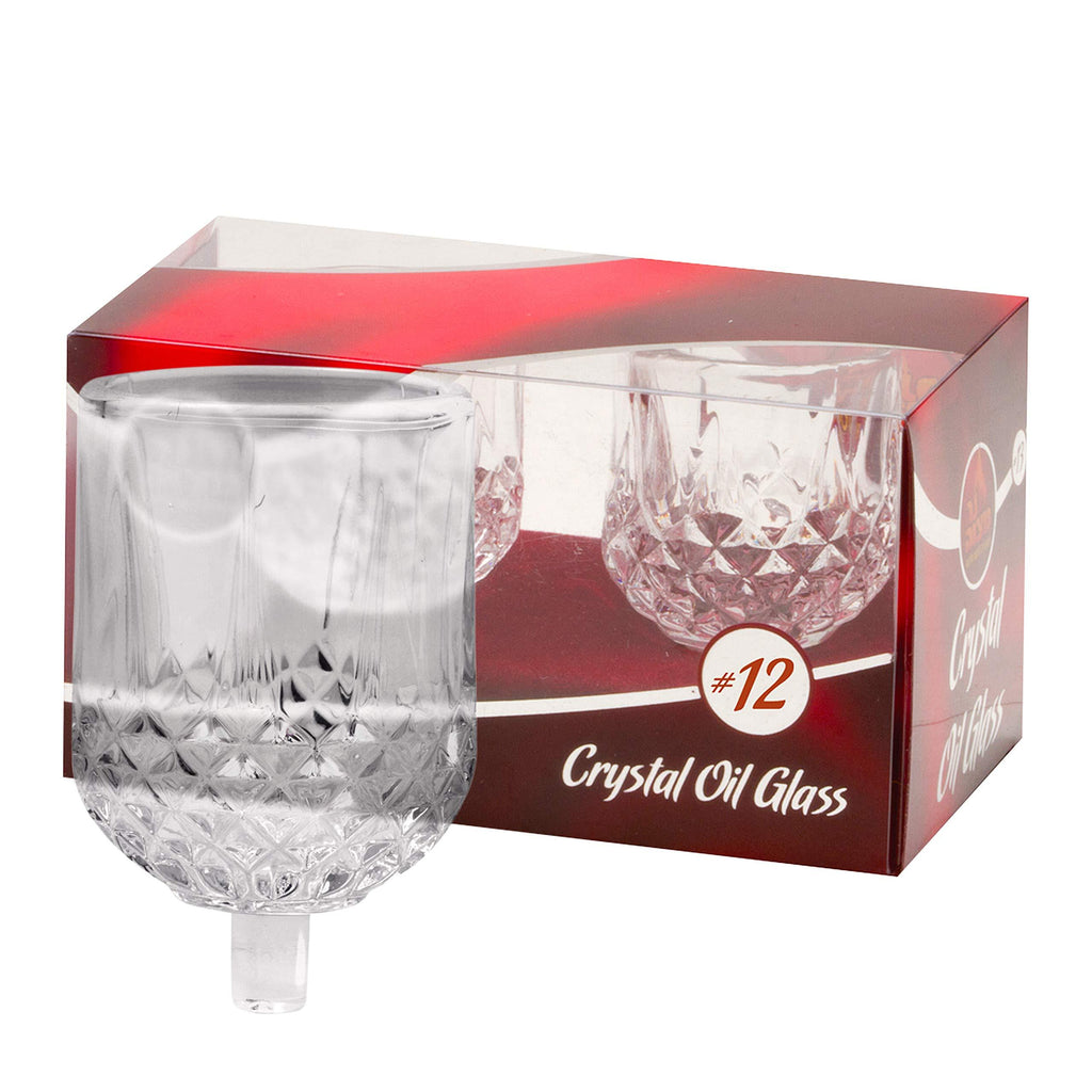 NewNest Australia - Ner Mitzvah Shabbos Candle Glass Oil Cups – Crystal Looking Elegant Holders for Oil for Shabbat and Hanukkah – 2 Pack - Durable Quality, Long-Lasting 