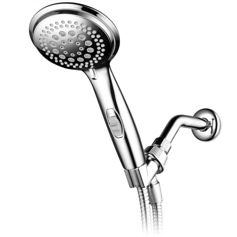 Dream Spa 1459 9-Setting High-Power Ultra-Luxury Handheld Shower Head with Patented ON/OFF Pause Switch and 5-7 foot Stretchable Stainless Steel Hose (Premium Chrome) Use as overhead or handshower - NewNest Australia