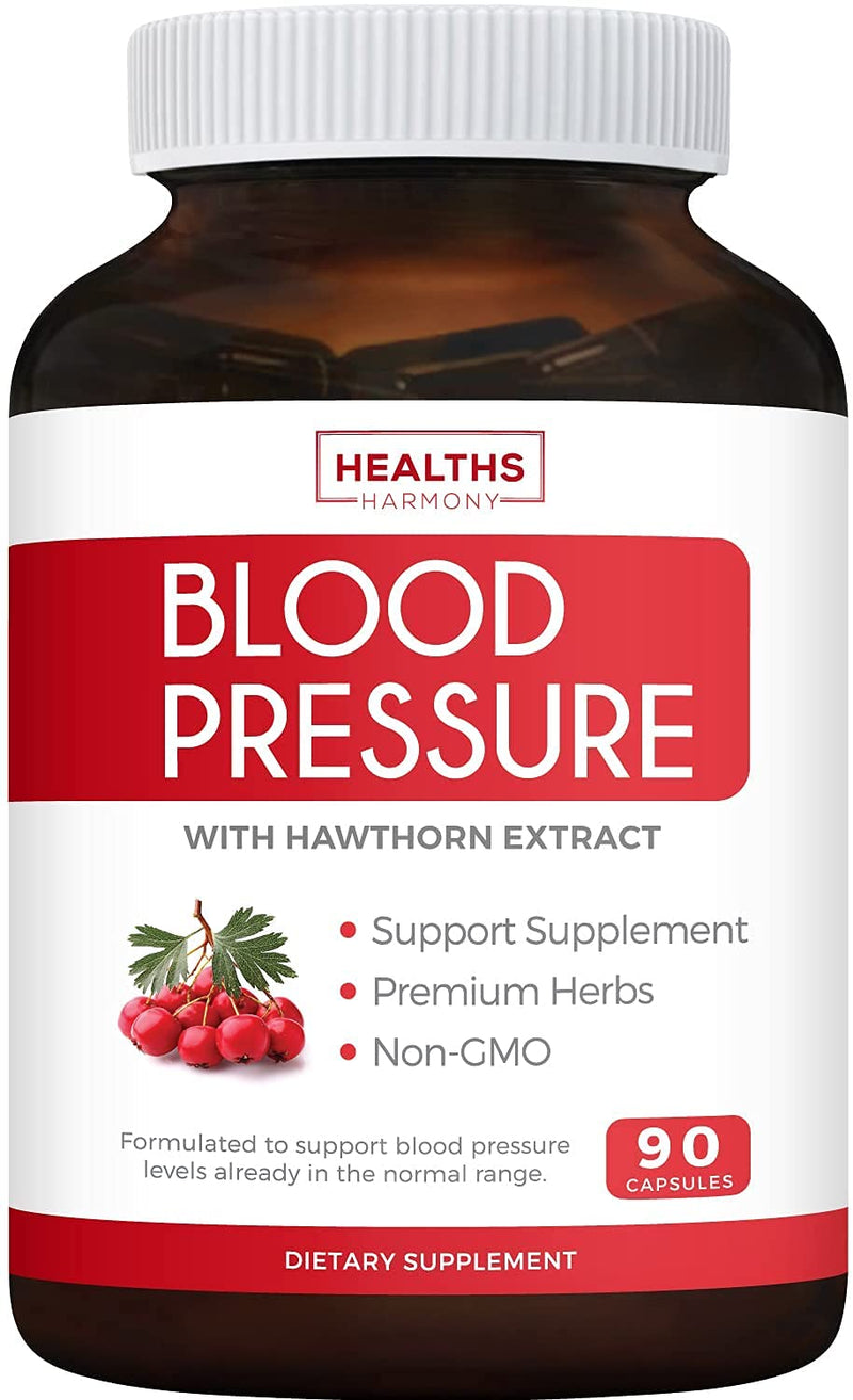 Blood Pressure Support Supplement (Non-GMO) - Premium Natural Herbs, Vitamins & Berries - High Dosage of Hawthorn Extract – Berry Lower Pills – 90 Capsules - NewNest Australia