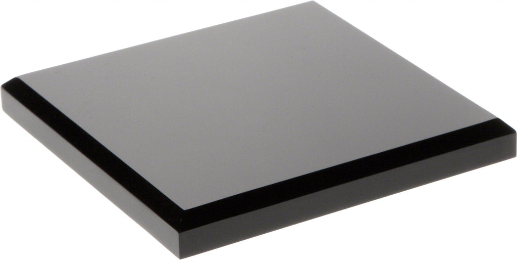 NewNest Australia - Plymor Black Acrylic Square Beveled Display Base, 0.5" H x 4" W x 4" D 1 .5" x 4" x 4" 