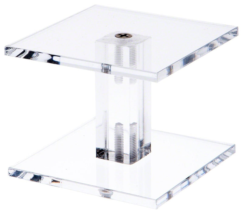 NewNest Australia - Plymor Clear Acrylic Square Barbell Pedestal Display Riser 2.25 inches (Height) x 3 inches (Width) x 3 inches (Depth) (3/16 inches Thick) 1 2.25" x 3" x 3" 