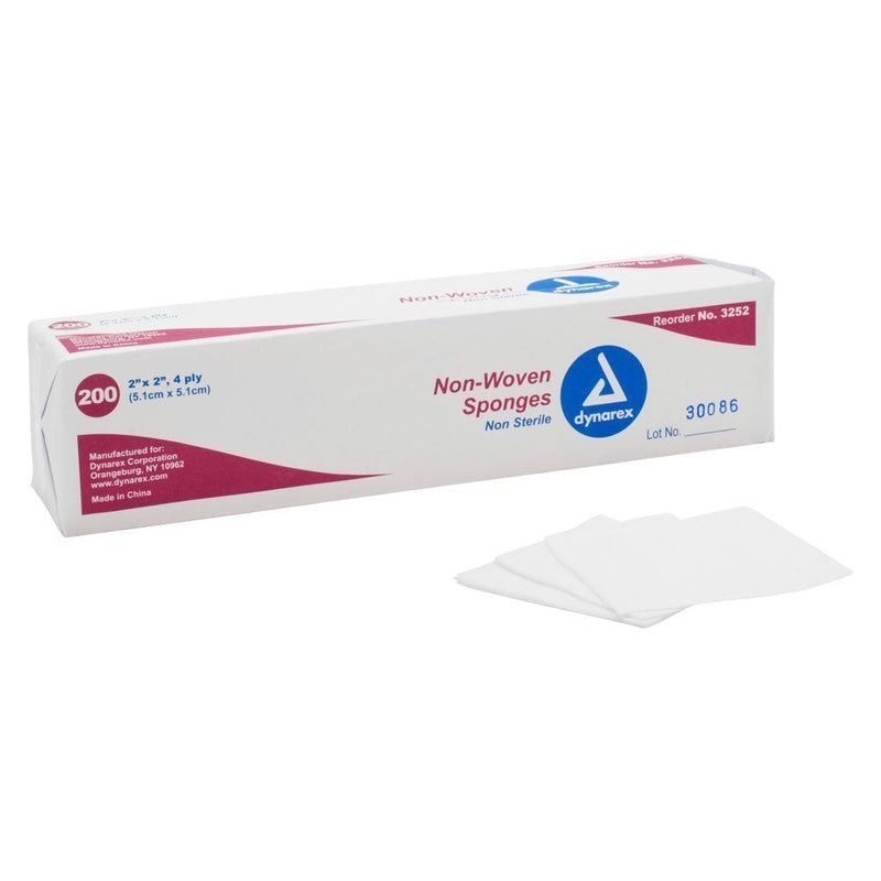 Dynarex Non-Woven Sponges 3252, 2" 200 Pack White - NewNest Australia