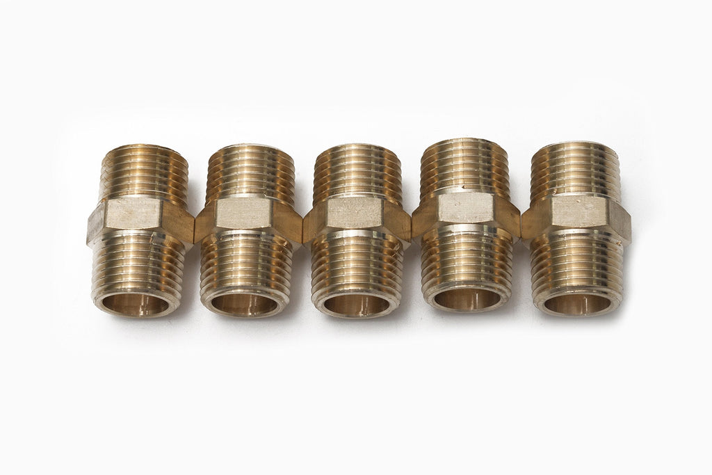 LTWFITTING Brass Pipe Hex Nipple Fitting 1/2 x 1/2 Inch Male Pipe NPT MNPT MPT Air Fuel Water(Pack of 5) - NewNest Australia