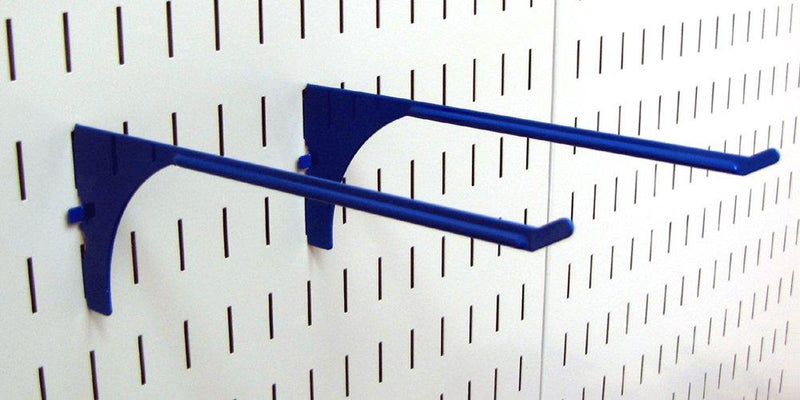 NewNest Australia - Wall Control Pegboard 9in Reach Extended Slotted Hook Pair - Slotted Metal Pegboard Hooks for Wall Control Pegboard and Slotted Tool Board – Blue 