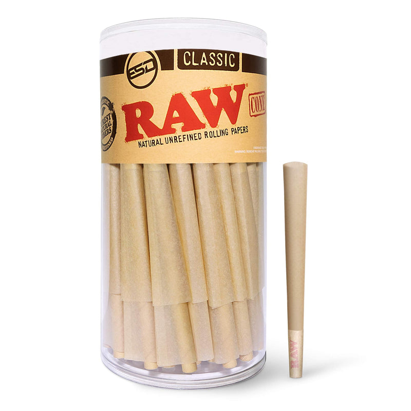 RAW Cones Classic 98 Special | 100 Pack | Natural Pre Rolled Rolling Paper with Tips & Packing Sticks Included - NewNest Australia