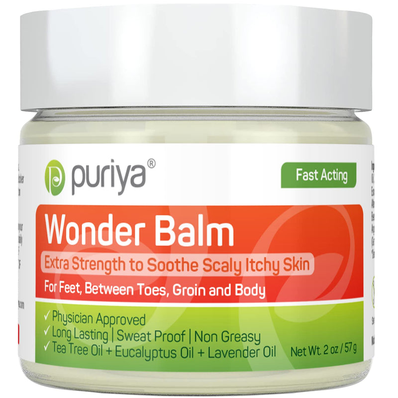 Tea Tree Oil Wonder Balm by Puriya, Fast Acting Comfort Cream for Sweat-Prone Skin Areas, Doctor Approved, Extra Strength for Athletes Itchy Foot, Groin and Body, Feel Protected, Smell Fresh All Day - NewNest Australia