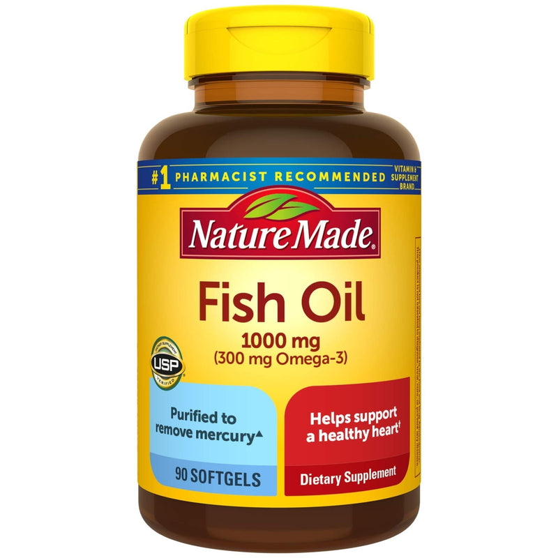 Nature Made Fish Oil 1000 mg, 90 Softgels, Fish Oil Omega 3 Supplement For Heart Health 90 Count - NewNest Australia