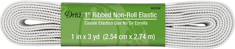 Dritz 9502W 1" Ribbed Non-Roll Elastic, White - NewNest Australia