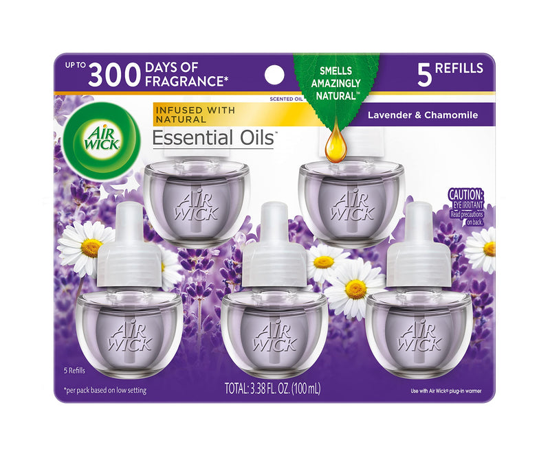 Air Wick Plug in Scented Oil 5 Refills, Lavender and Chamomile, (5x0.67oz), Essential Oils, Air Freshener - NewNest Australia