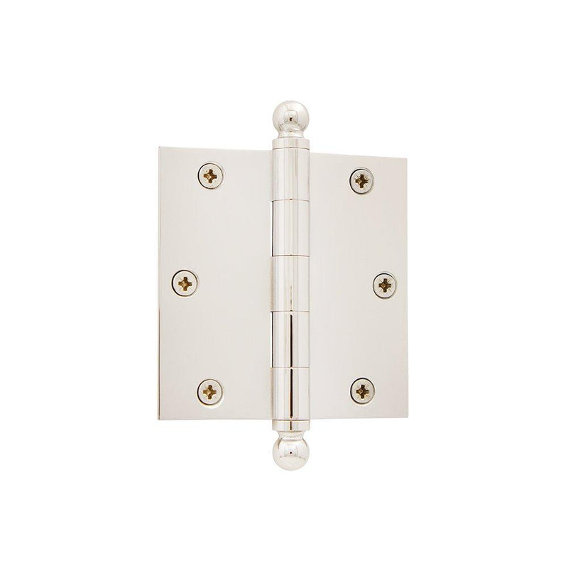 Grandeur Hardware 810066 3.5" Ball Tip Residential Hinge with Square Corners, 3.5" x 3.5", Polished Nickel 3.5" x 3.5" - NewNest Australia