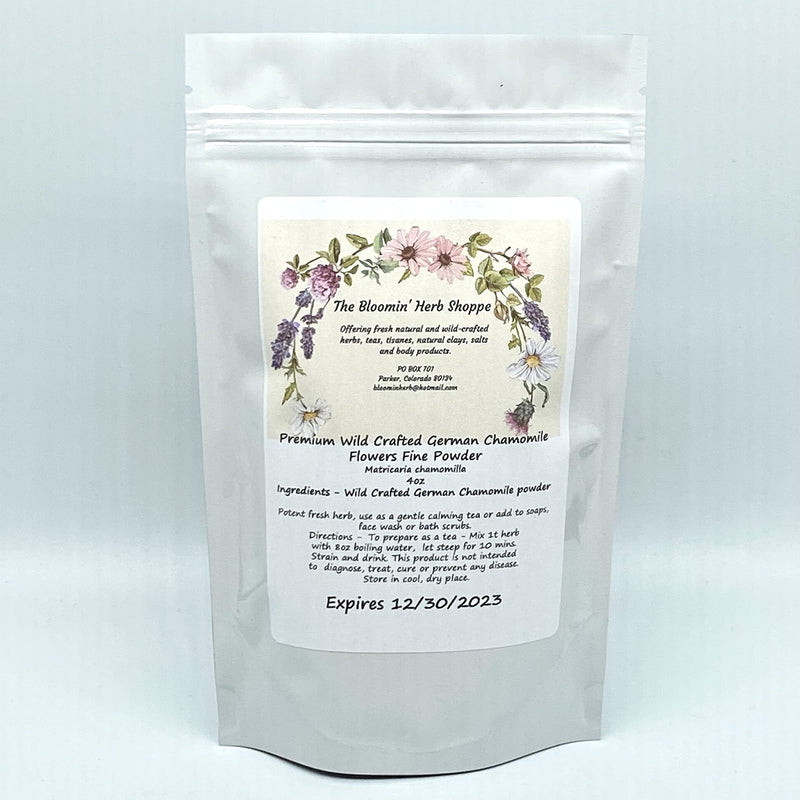 Wildcrafted German Chamomile Flowers Dried Powder | 4oz | Matricaria chamomilia USA | Tea Fine Powder Aromatic Potent | The Bloomin Herb Shoppe White Label Herbs | - NewNest Australia