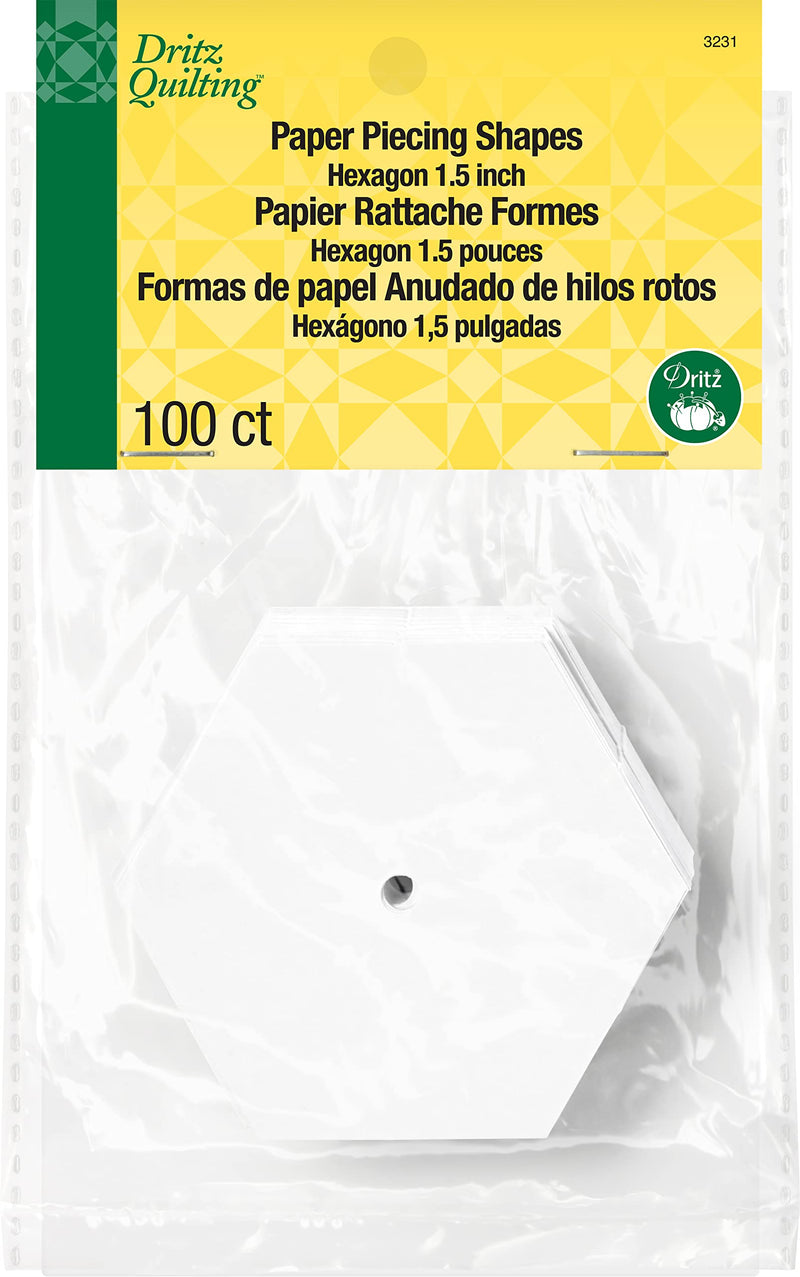 Dritz 3231 Paper Piecing Shapes, Hexagon, 1-1/2-Inch (100-Count) - NewNest Australia