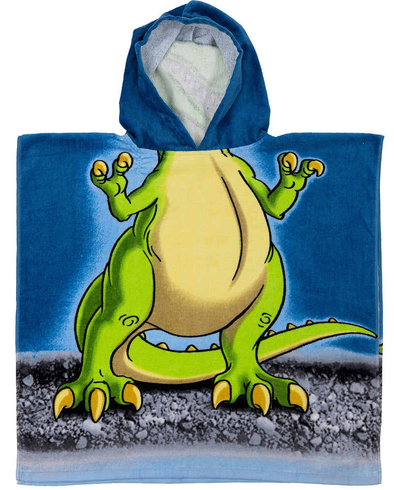 NewNest Australia - Kids Super Soft Plush T-Rex Dinosaur Cotton Hooded Poncho Bath Beach Pool Towel 