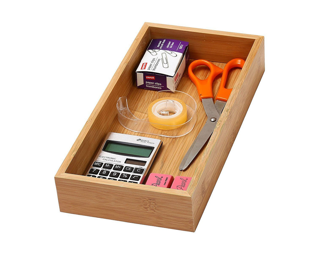 NewNest Australia - YBM Home Kitchen Drawer Organizer Storage Box Made of Bamboo, 6x12x2 Inch 326 1 