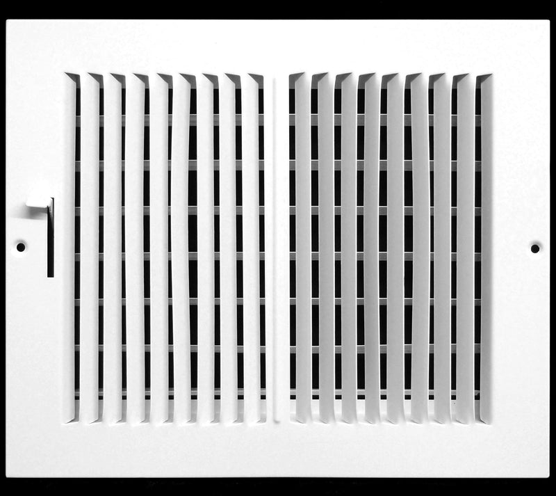 HVAC Premium 6" w X 4" h 2-Way-Flat Stamped Steel - Vent Cover - Grille Register - Sidewall or Ceiling - High Airflow - White [Outer Dimensions: 7.75" w X 5.75" h] 6 x 4 - 2 Way - NewNest Australia