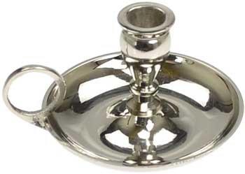 NewNest Australia - CircuitOffice Old Fashion Nickel Chime Candle Holder with Finger Ring, for Candle Burning, Decoration, Wicca, Altars, Gift, Item Display 