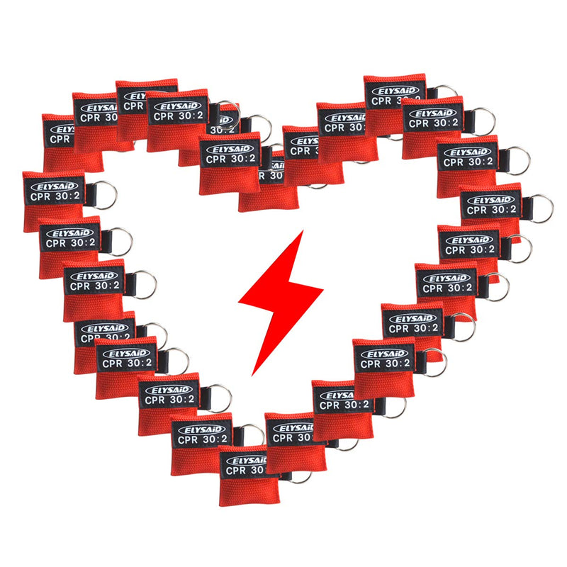 KTKANG 20 CPR Barrier With Keychain Cpr Face Shield AED Red Pouch CPR 30:2 - NewNest Australia