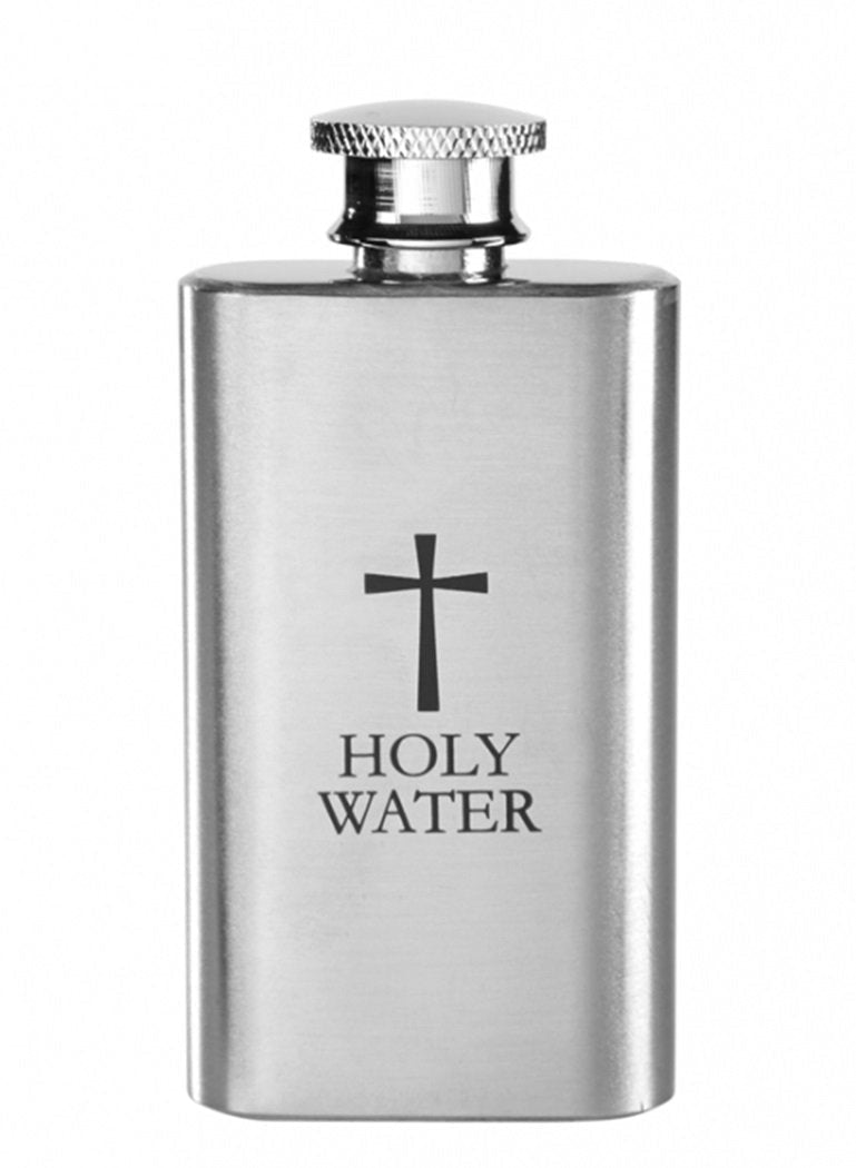 NewNest Australia - Religious Gifts Stainless Steel Holy Water Bottle Container with Screw Top Lid, 2 Ounce 